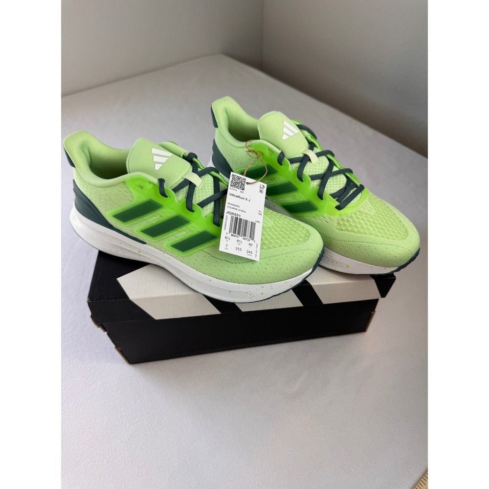 Adidas UltraRun 5 J Running Shoes Kids US‎ 7 Lime Green Sneakers NWT JQ5551
